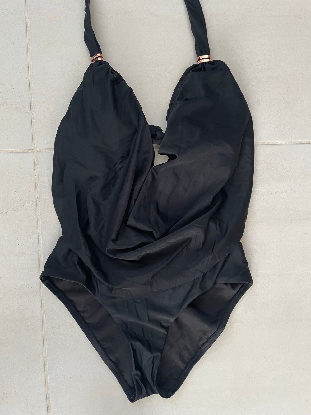Bar III Monokini Swimsuit Plunge Draped One Piece